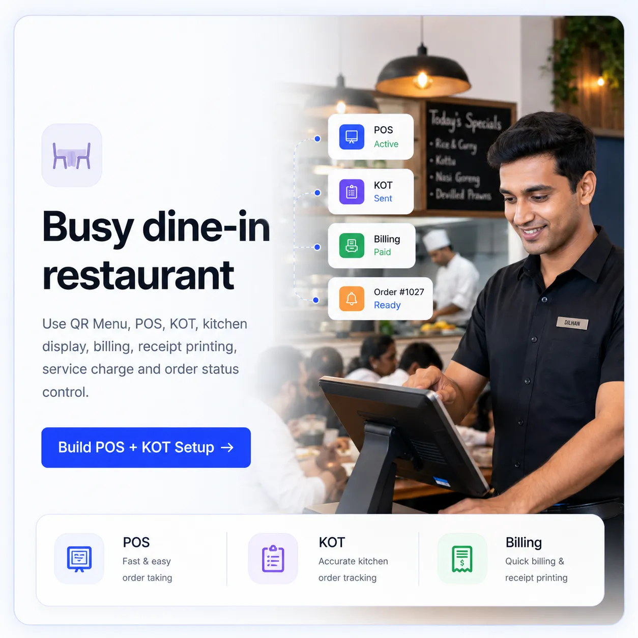 Guests, Teams and Multi-Location Operations and POS for busy dine-in restaurants