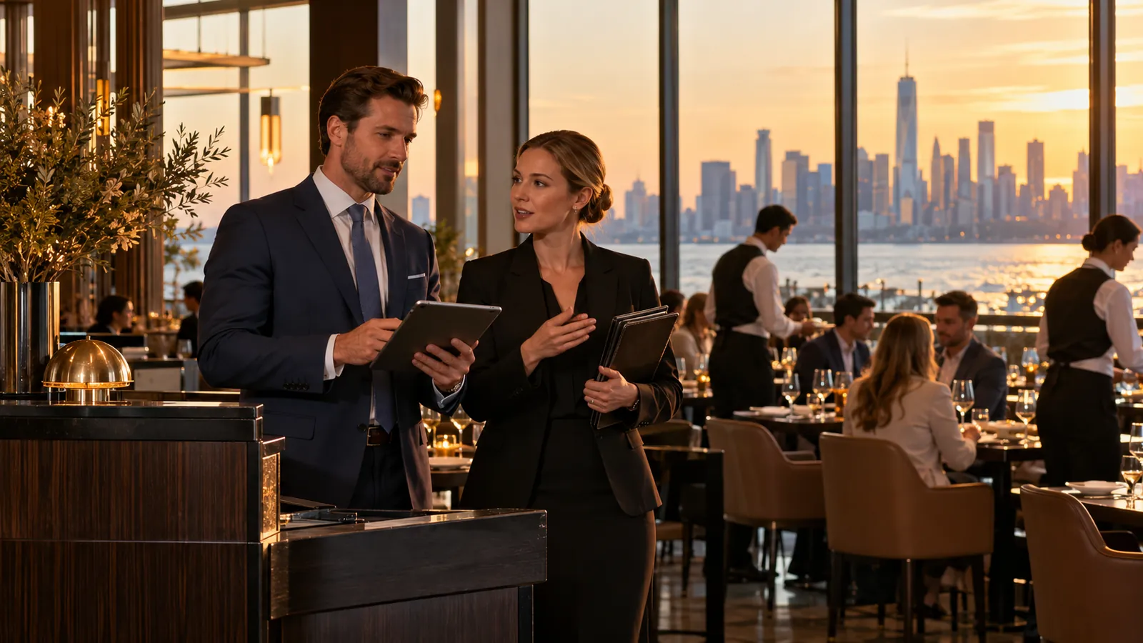 Jersey City restaurant team preparing for service
