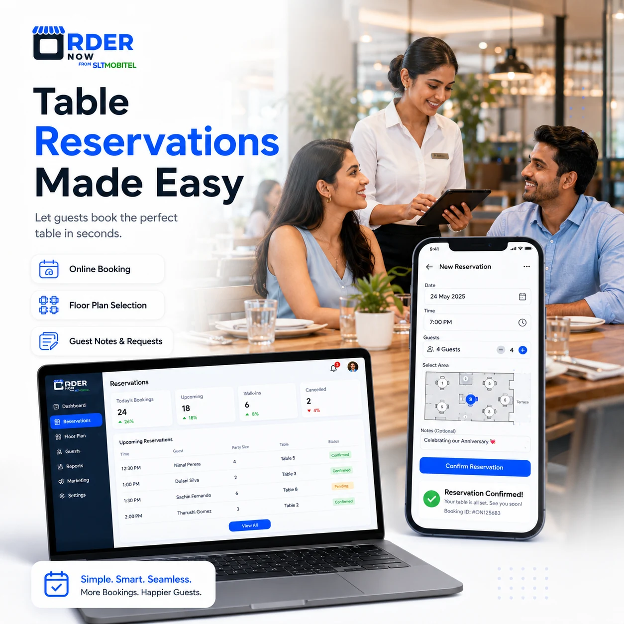 Easy online table booking software for restaurants
