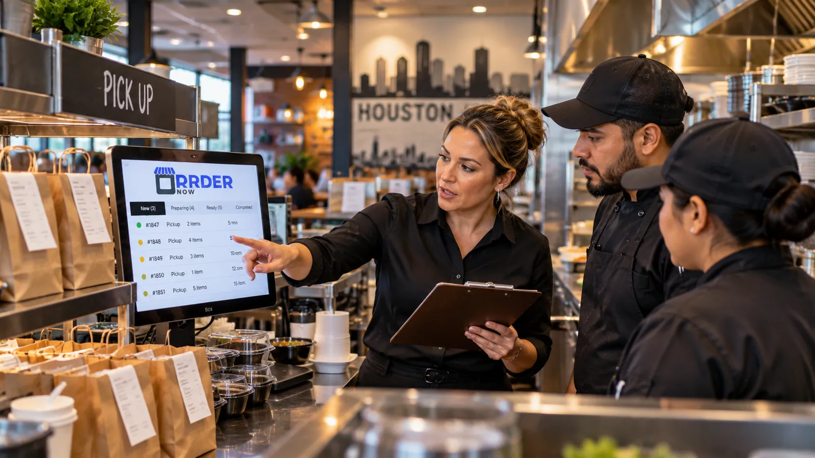 Houston restaurant manager using restaurant software