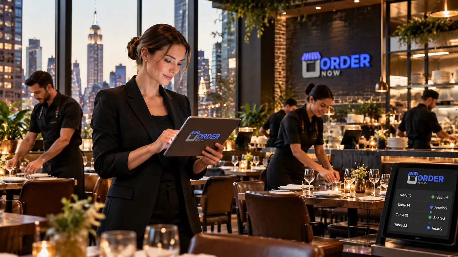 New York City restaurant manager using restaurant software
