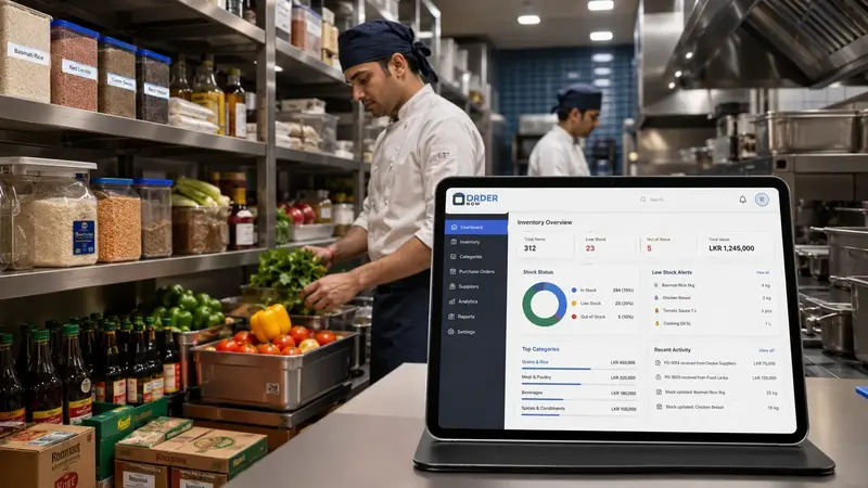Purchase orders and goods received records create a traceable path from supplier request to accepted restaurant stock