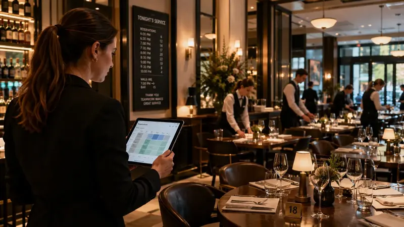 A shared floor view helps hosts coordinate reservations, walk-ins, waitlists and real table availability
