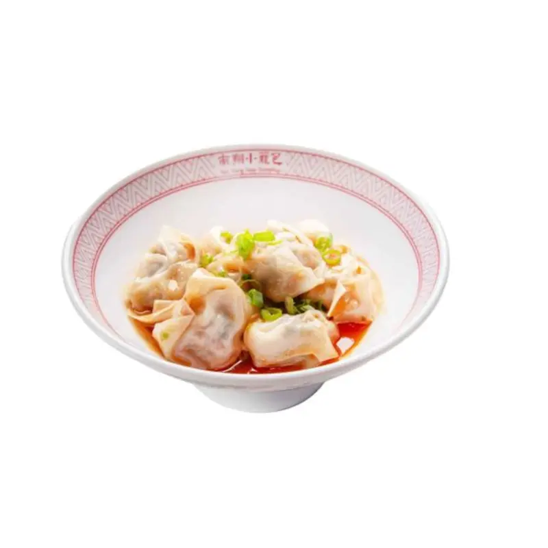 Pork & Vegetable Wontons in Spicy Peanuts Sauce 紅油菜肉抄手