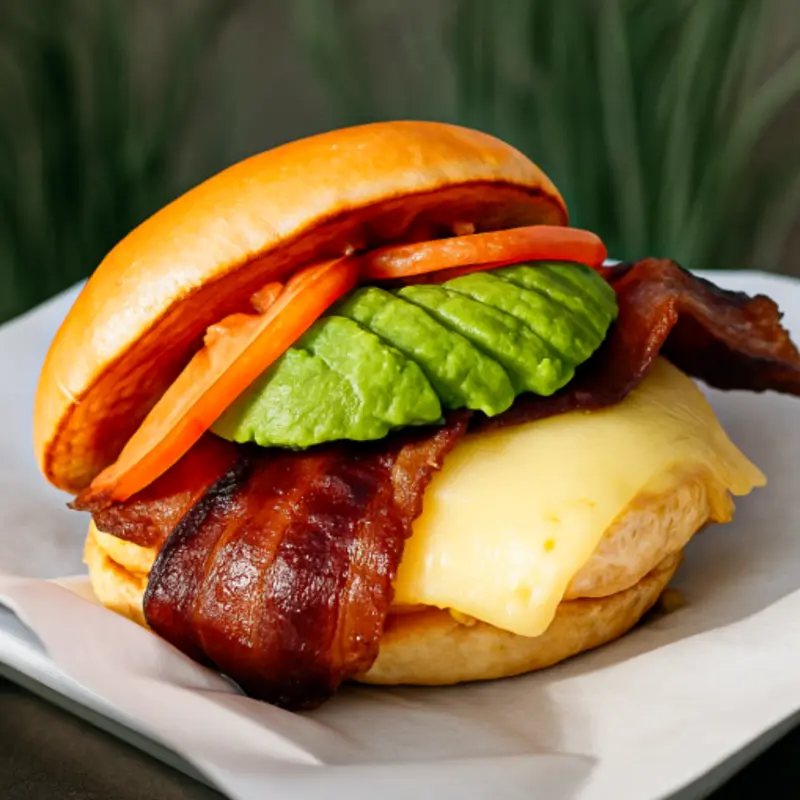 GRILLED CHICKEN CLUB SANDWICH at Holy Burger Fulton | Toast