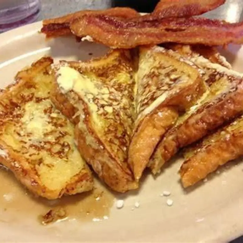 2 Slices of French Toast with Meat at Edison Lunch Box