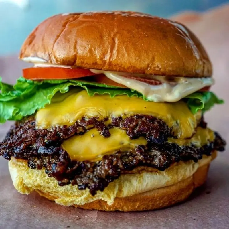 Double Cheeseburger at Edison Lunch Box