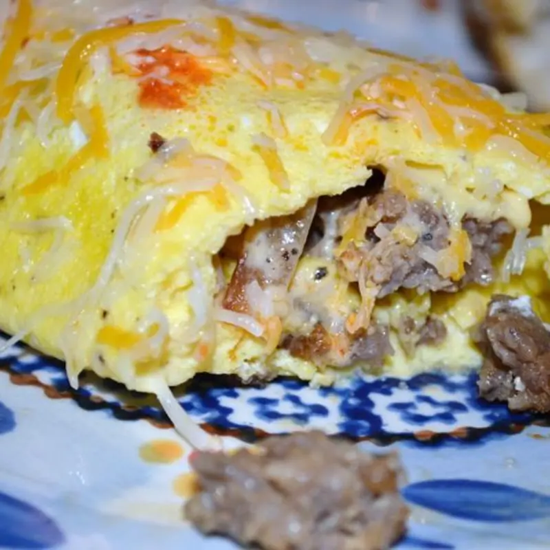 Sausage & Cheese Omelet at Edison Lunch Box