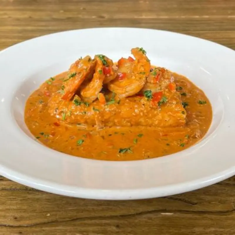 Corvina and shrimp in a creamy garlic sauce at Havana Harry's