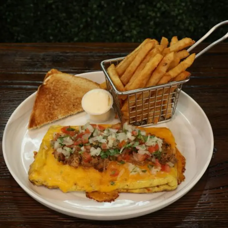 Pulled Pork Omelet at Garden Cafe & Bistro