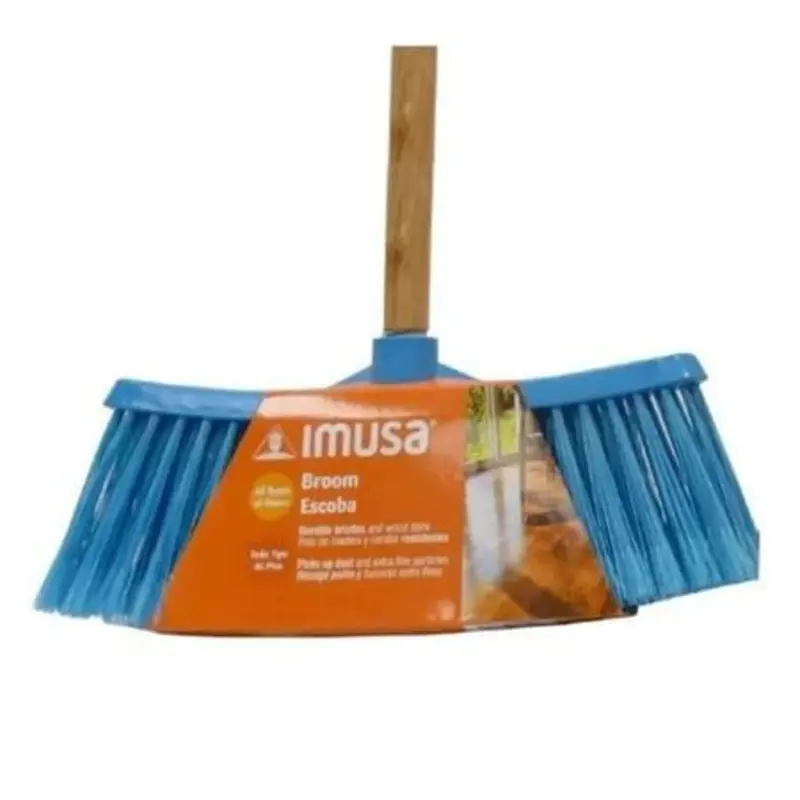 Imusa Straight Broom with Wood Handle 48 - Case - 12 Units at Tortilleria Y Taqueria La Bamba 1232 N Tamiami Trl SUITES 11-8 | Toast