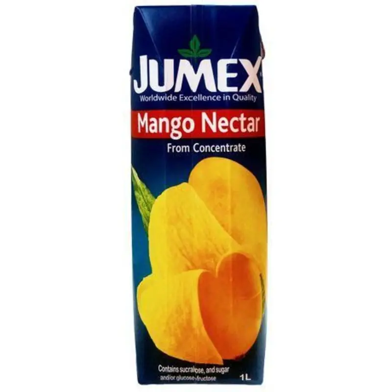 Jumex Mango Nectar is a sweet and refreshing fruit drink made from ripe mangoes. It's perfect for enjoying on its own or as a mixer in smoothies and cocktails.
