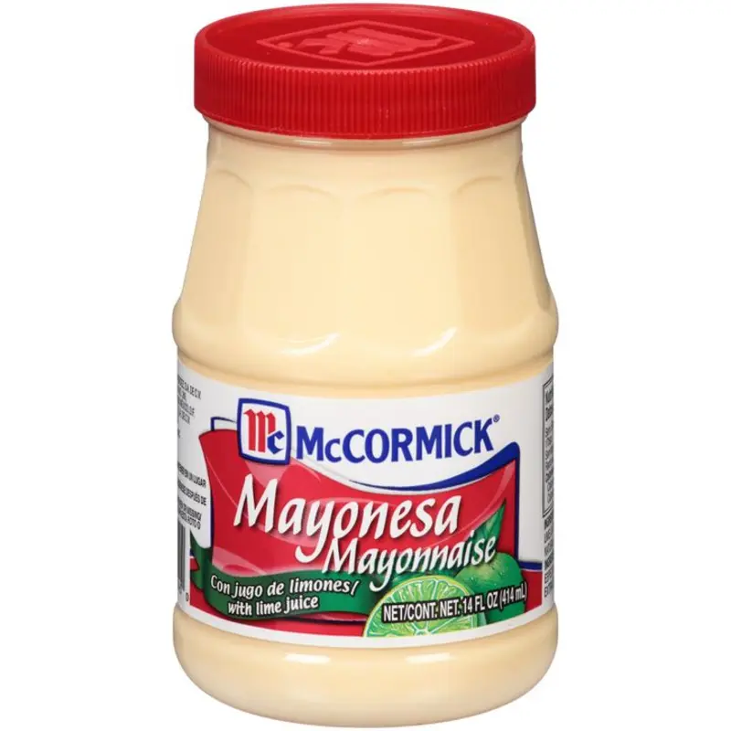 This is a jar of mayonnaise infused with a hint of lime for a zesty twist on the classic spread. It's great for sandwiches, salads, or as a dip to add some citrusy flavor to your meals.