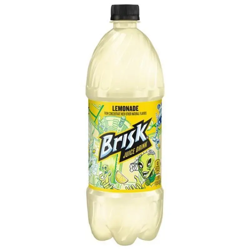 Brisk Juice Drink Lemonade is a refreshing lemon-flavored beverage that's perfect for quenching your thirst. It comes in a convenient 1-liter bottle, making it great for sharing or enjoying over a few days. at RedBone's #2 Dunbar #2 Dunbar | Toast