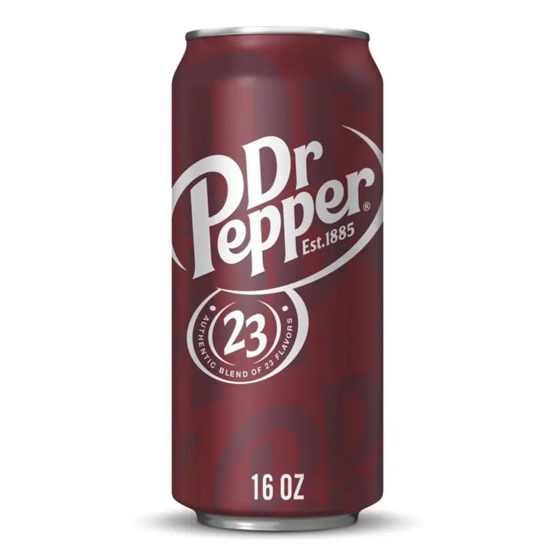 Dr Pepper is a unique soda with a blend of 23 flavors, providing a refreshing and slightly spicy taste. This 16 fl oz can is perfect for quenching your thirst on the go or enjoying with a meal. at RedBone's #1 Downtown #1 Downtown | Toast