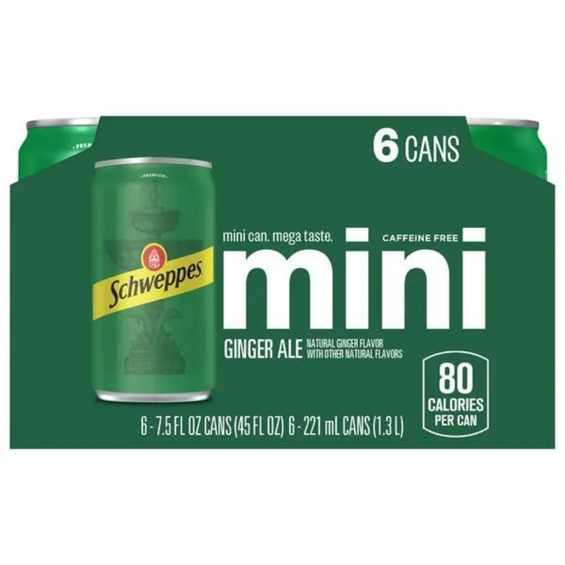 Schweppes Caffeine Free Mini Ginger Ale 6pk 7.toz at RedBone's #1 Downtown #1 Downtown | Toast