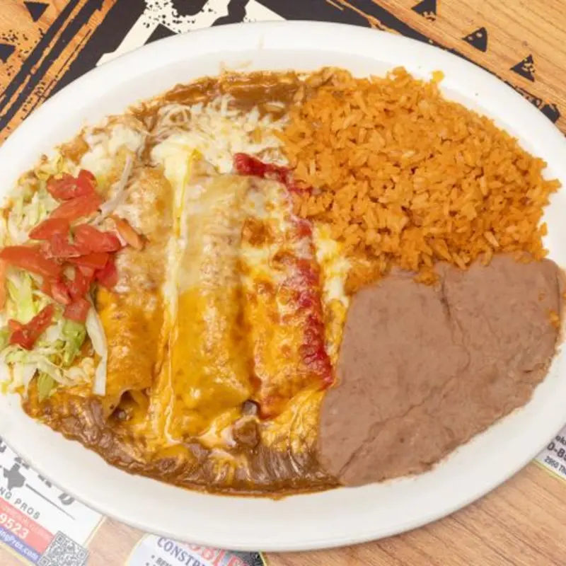 Beef Enchiladas Plate at Pete's Tako House 502 Brooklyn Ave | Toast