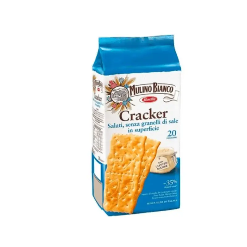 Mulino Bianco Reduced Sodium Italian Crackers are crisp, golden-brown crackers that are delicious with both sweet and savory toppings. Try these crackers with fruit jam and a cup of coffee or tea. Pair them with cream cheese, fresh herbs, and a drizzle of extra virgin olive oil—and white wine. Or enjoy these crackers with a hearty soup or stew recipe. at Mercato Italiano | Toast