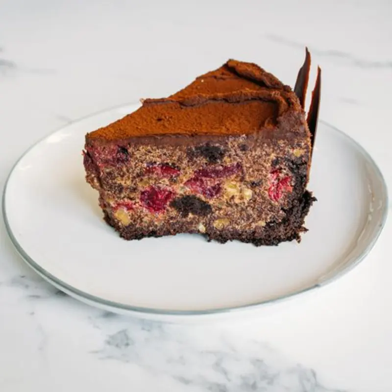 Slice Chocolate with Cherry and Nuts