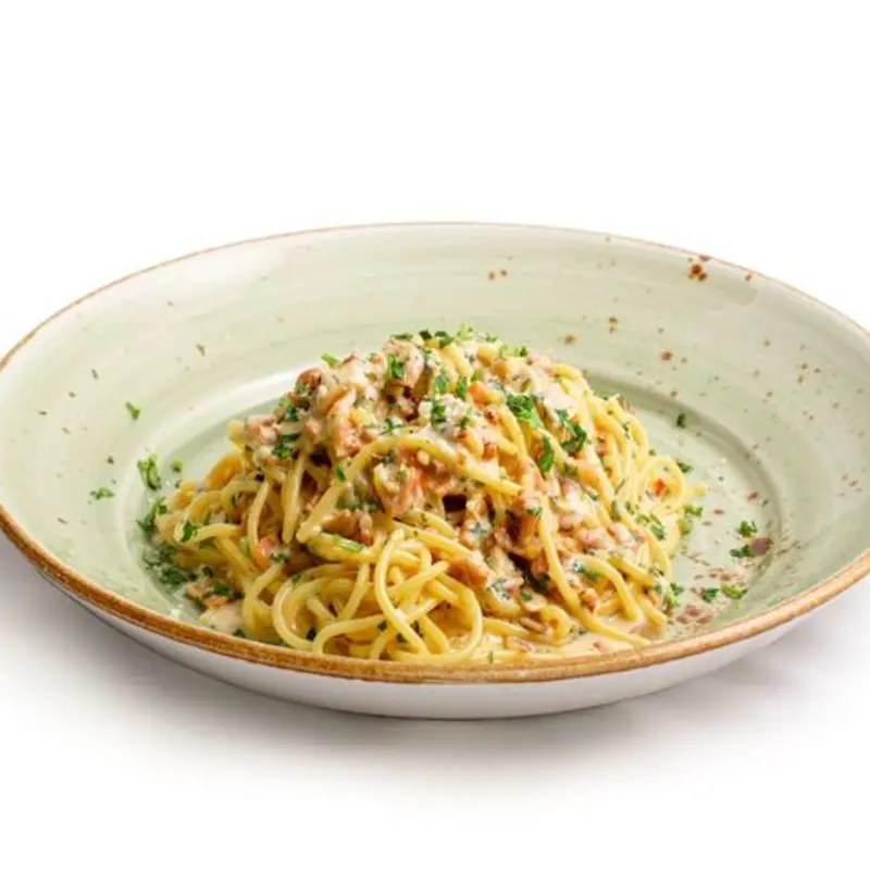 Spaghetti Carbonara at Russo's New York Pizzeria & Italian Kitchen | Galveston (Texas) | Toast