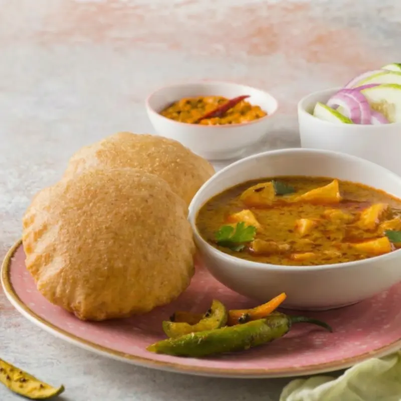 Aloo Sabzi - Puri at Bikanervala Iselin | Toast