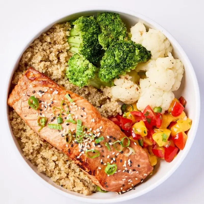 PROTEIN BOWL - BAKED SALMON at Sproutz - Brickell | Toast