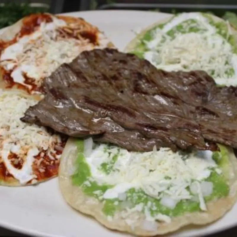 Chalupas Bitec de Res (Rojos o Verdes) (Chalupas Bitec de Res) at Tacos Matamoros Restaurant | Toast