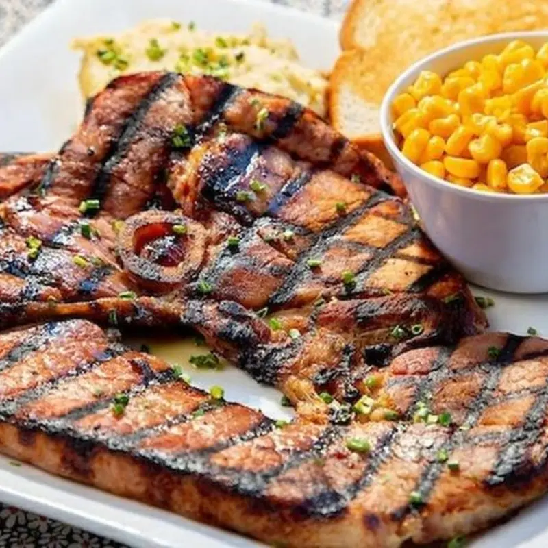 Smoked Bone-In-Ham Steak Breakfast at Granny's Kitchen - Pensicola 1124 W. Garden St. | Toast