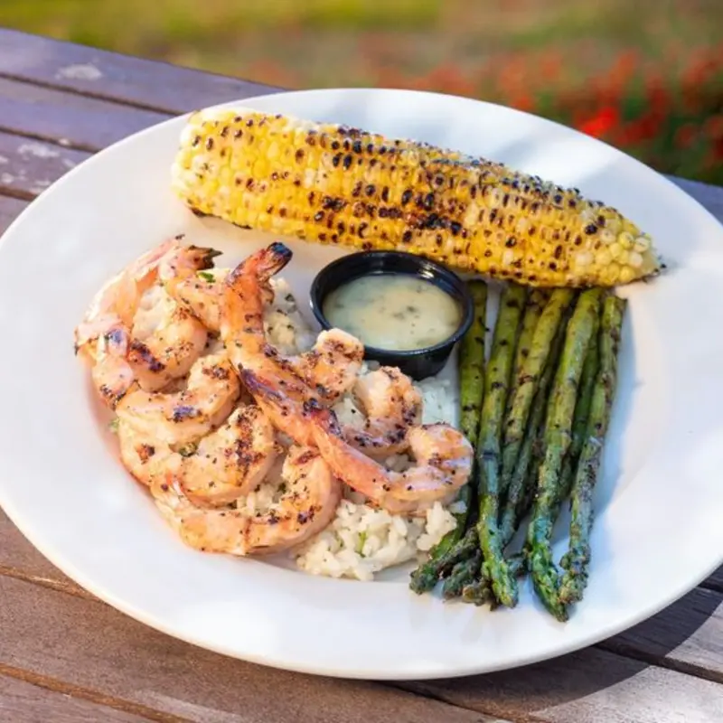 Campfire Grilled Shrimp at Rockfish Seafood Grill - Mckinney 2780 S Central Expy, | Toast