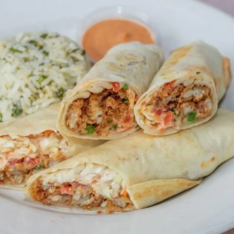Our Famous Santa Fe Tacos at Rockfish Seafood Grill - Mckinney 2780 S Central Expy, | Toast