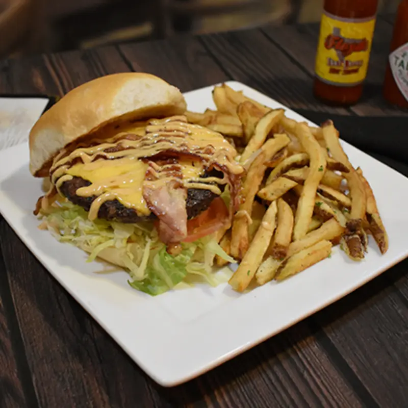 Dawg-Gon Burger at Floyd's - Pearland 1300 E. Broadway St. | Toast
