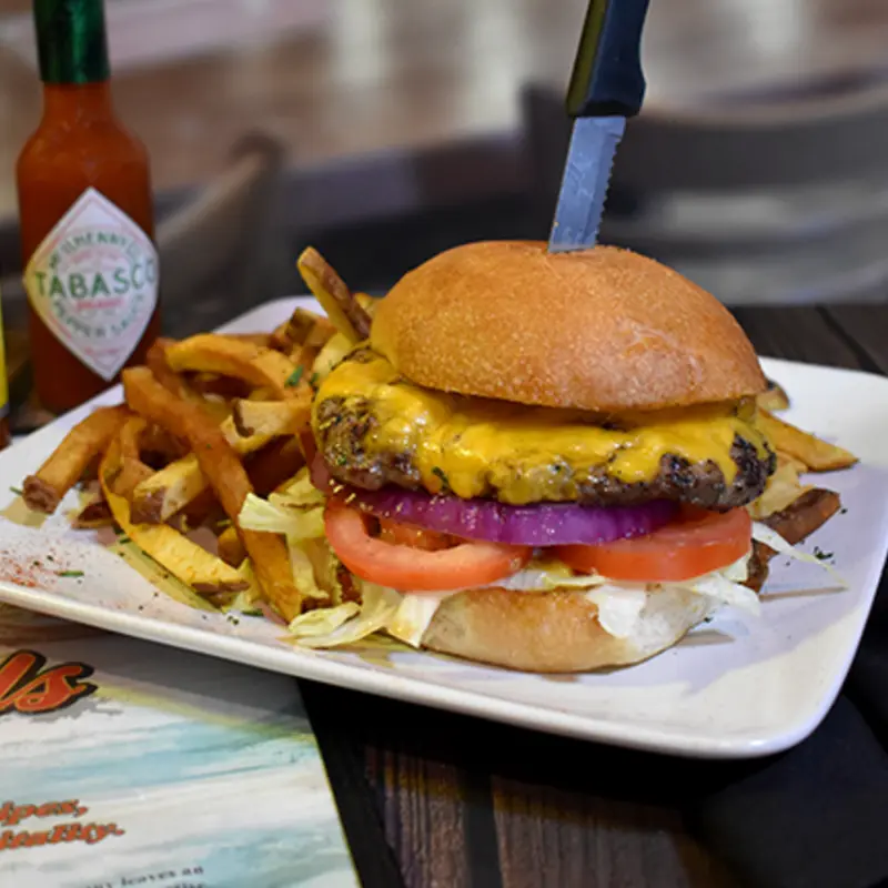 Homemade Texas-Sized Hamburger at Floyd's - Pearland 1300 E. Broadway St. | Toast