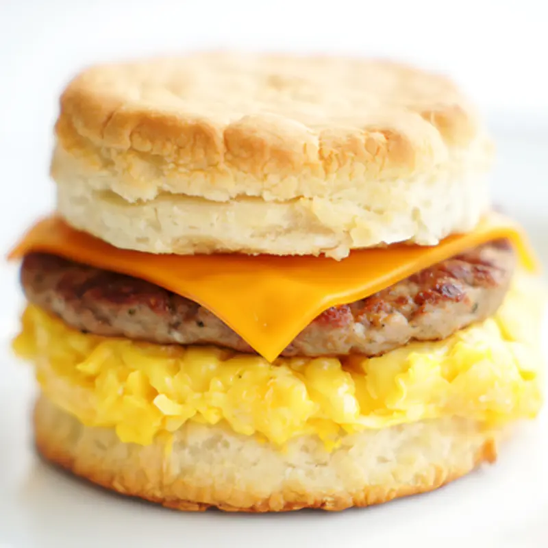 Sausage, Egg & Cheese Biscuit Sandwich at Post Oak Grill 1111 Louisiana Street | Toast