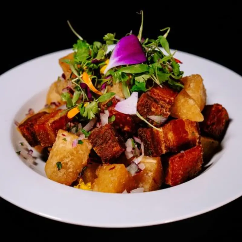 Crispy Pork Belly Ceviche at Mamajuana Cafe | Toast