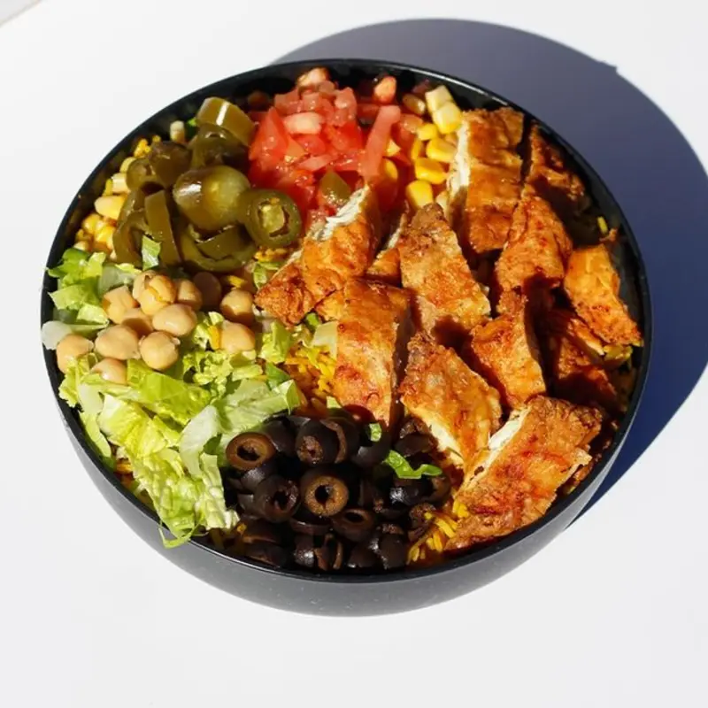 Chicken Zinger Rice Bowl at Abu Omar Halal - HTX Downtown | Toast