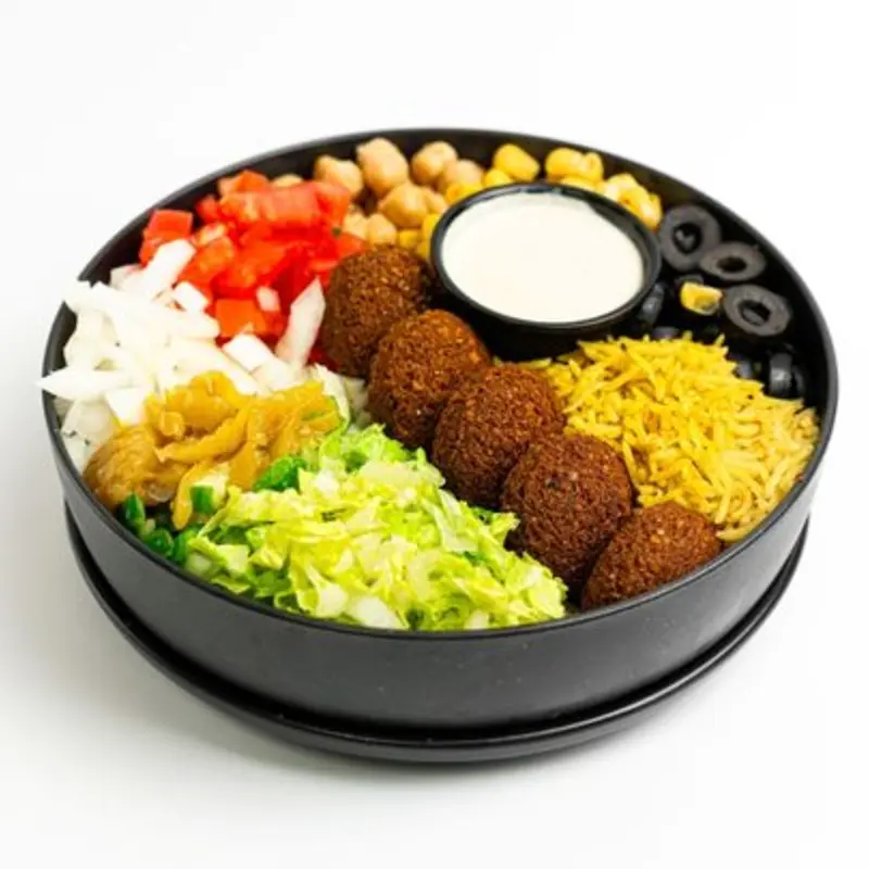 Falafel Rice Bowl ? at Abu Omar Halal - HTX Downtown | Toast