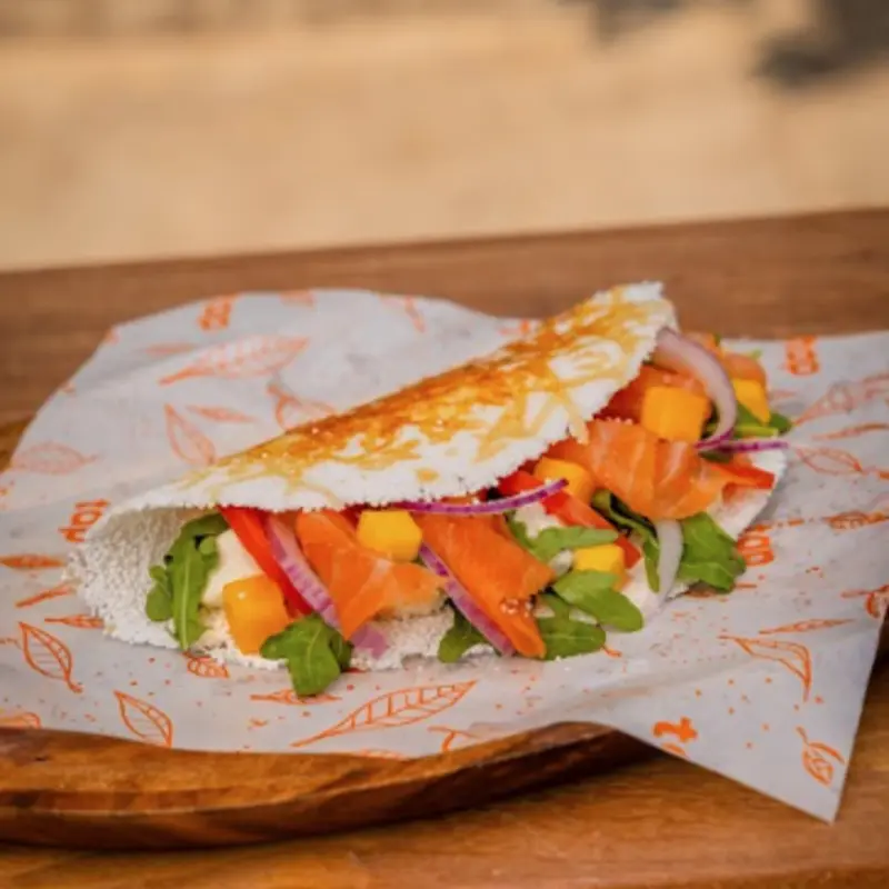 Salmon & Mango Fresh | Tapioca Sandwich (NEW) at tap - Miami | Brickell | Toast