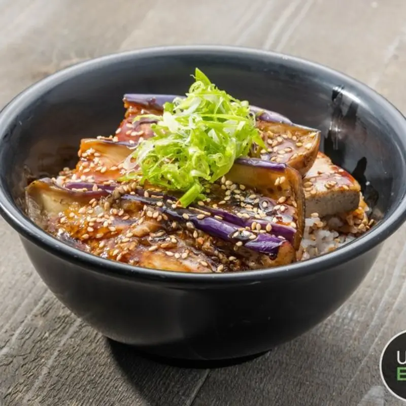 Soy-Glazed Eggplant Don