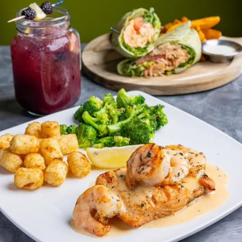 Grilled Salmon & Shrimp Dinner at Dip & Happy Downtown Tampa
