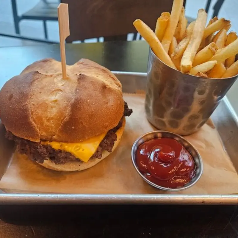 Kid's Cheeseburger at Small Giant & Wine On Water Small Giant Bar & Restaurant