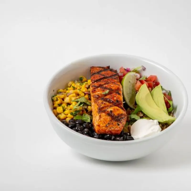 Salmon Ancient Grain Bowl at Southern Grounds & Company Brooklyn
