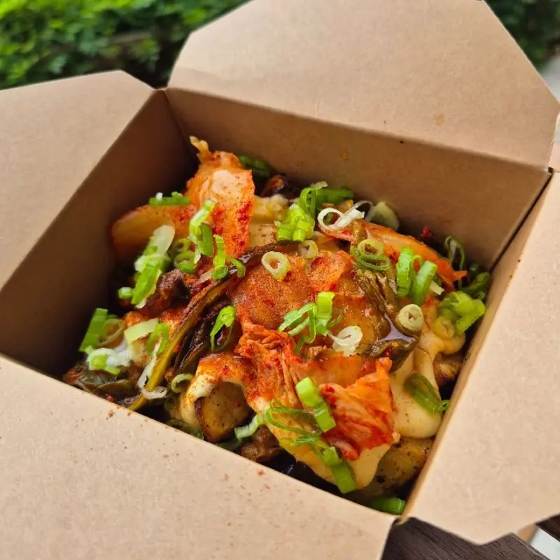 Loaded Kimchi Spuds at Homespun Kitchen - Riverside