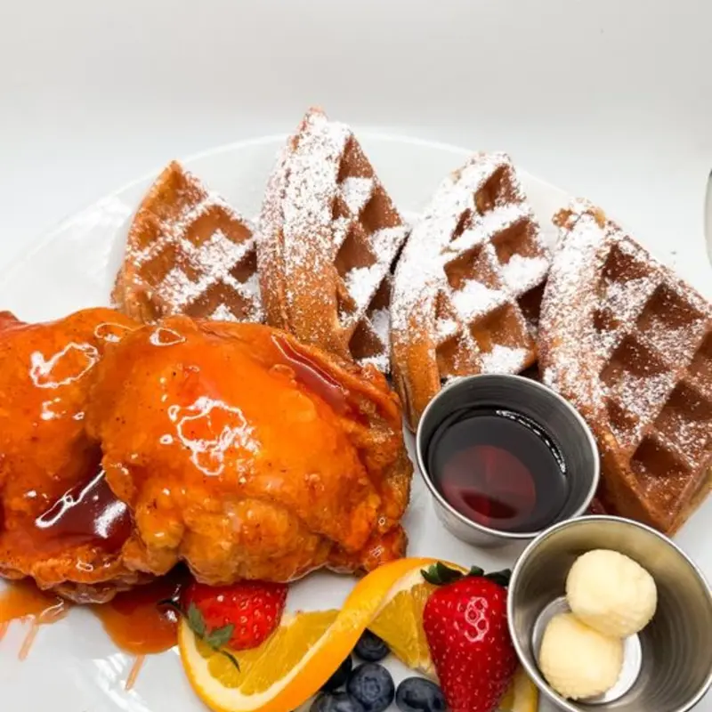 Chicken & Waffles at Vic's River Grill 19 East River St.
