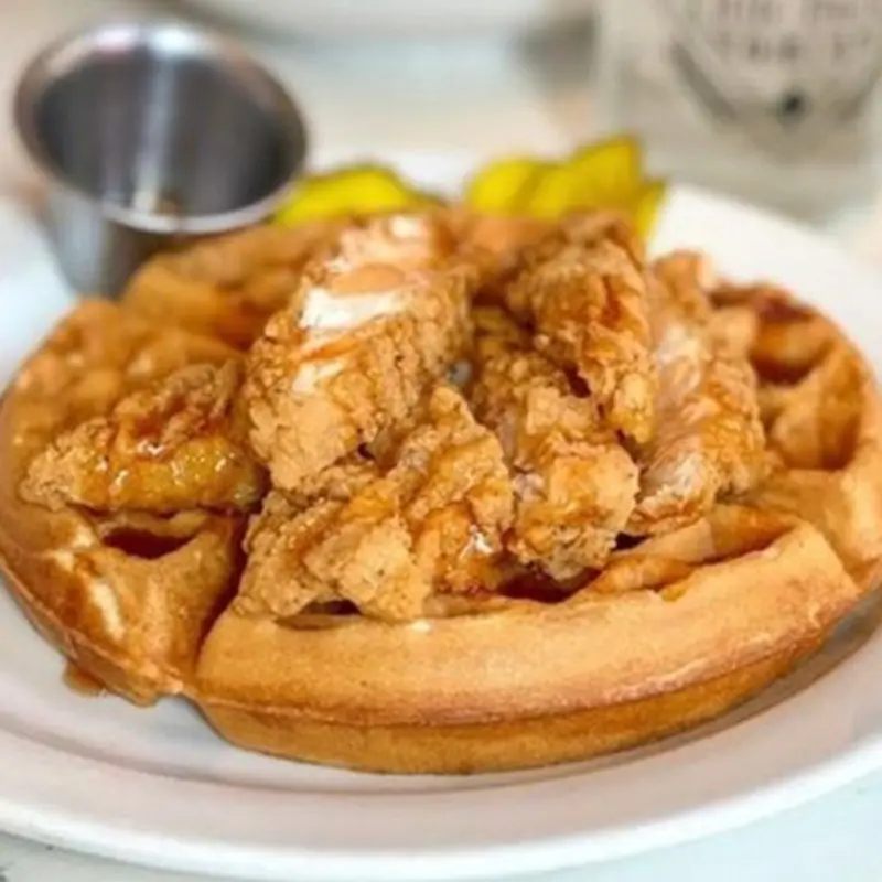 CHICKEN AND WAFFLE at Little Duck Diner 150 West Saint Julian Street