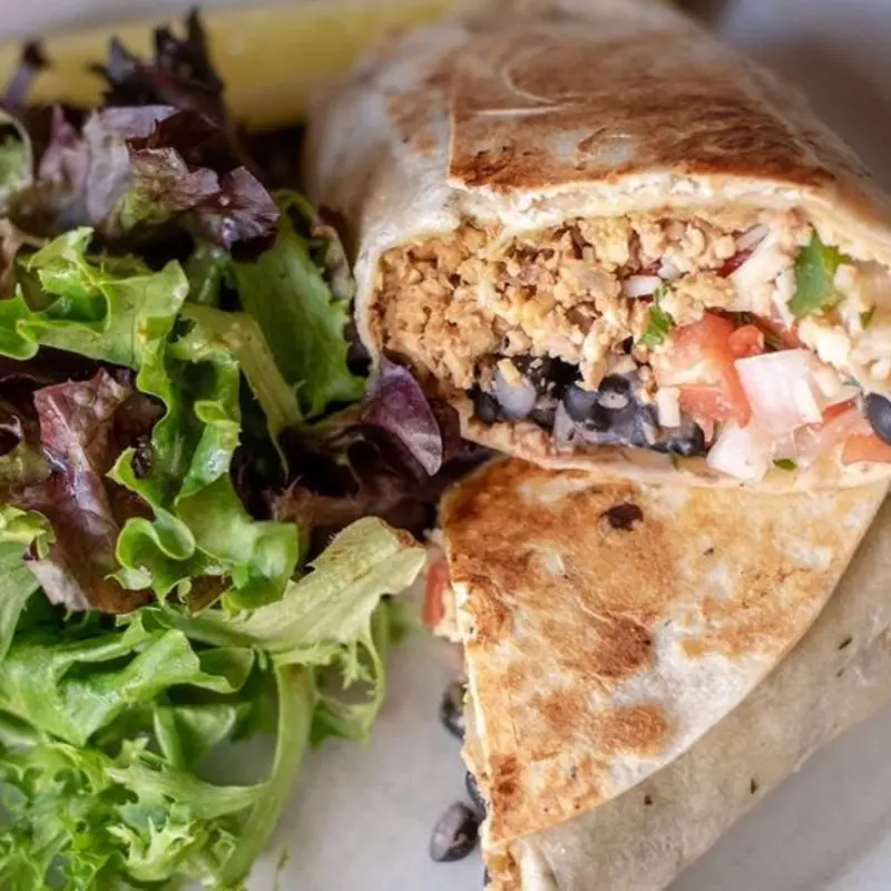 Vegan Chorizo Burrito (V+, V) at Kayak Kafé - Broughton 1 East Broughton Street