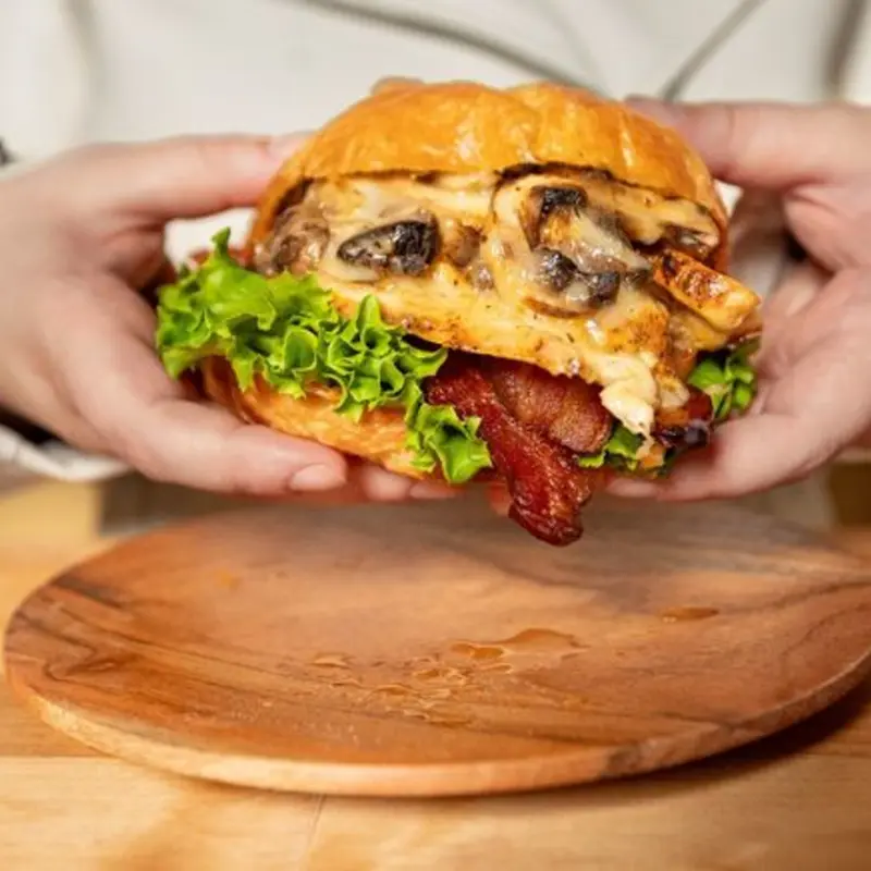 Chicken Bacon Mushroom Melt at Goose Feathers Cafe & Bakery