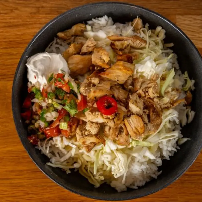 Grilled Chicken Bowl at Snakes & Lattes Tempe