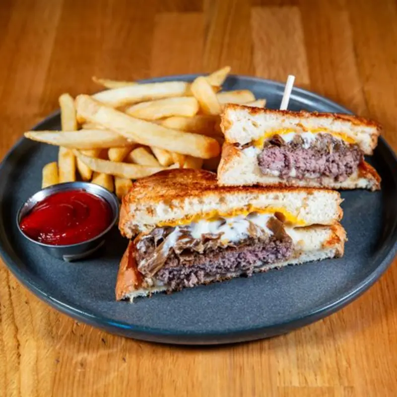 Patty Melt at Snakes & Lattes Tempe
