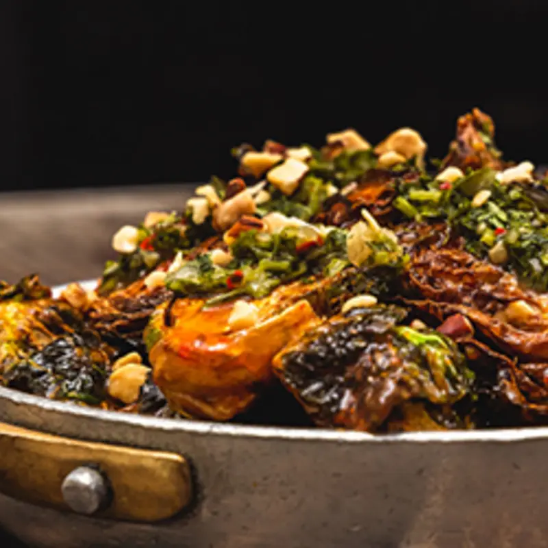 Crispy Glazed Brussel Sprouts at Eureka! Tempe