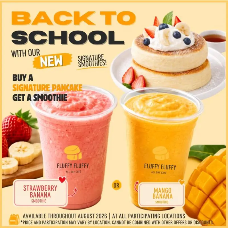 Signature Pancakes + Smoothie at Fluffy Fluffy - Edison Fluffy Fluffy - Edison